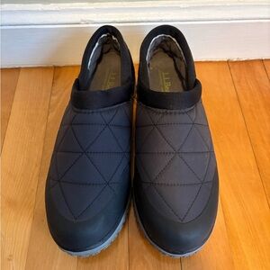 L.L. Bean Women’s Black Quilted Slip-On Shoes